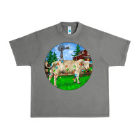 Christmas Charolais Bull And Barnyard Urban Heavy Tee | Teevron