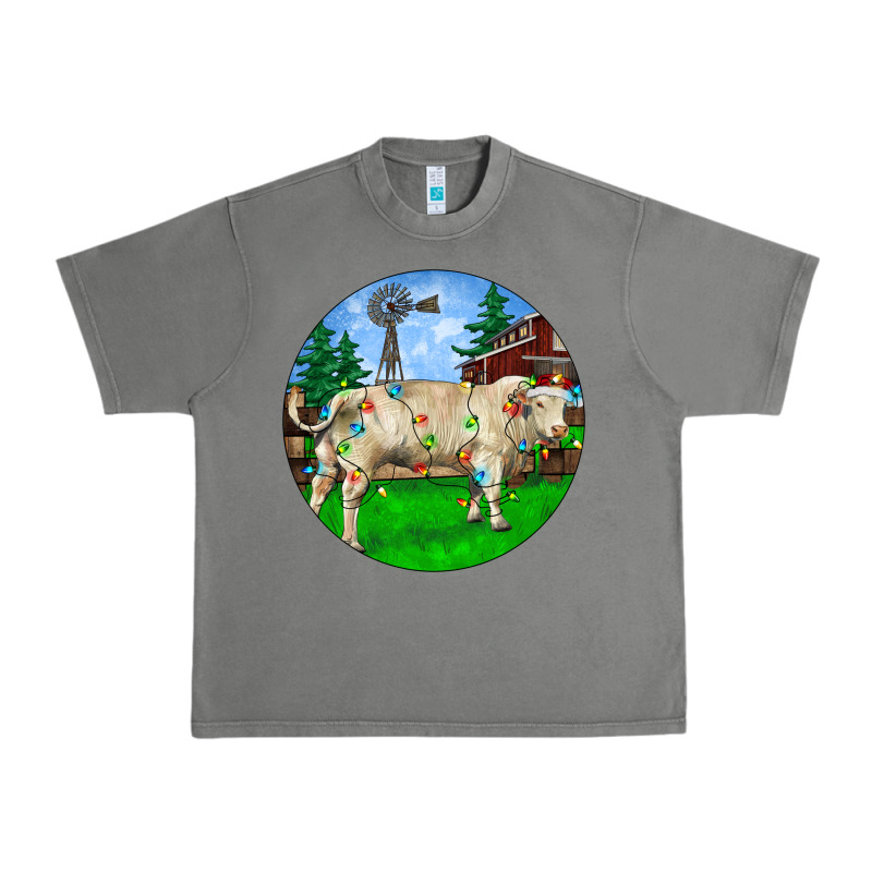 Christmas Charolais Bull And Barnyard Urban Heavy Tee by RanaPortraitStore | Teevron