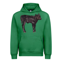 Emerald Black Angus Calf Illustrations Urban Hoodie - LillyAllenDesigns