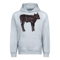 Heather Grey Black Angus Calf Illustrations Urban Hoodie - LillyAllenDesigns
