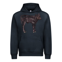Navy Black Angus Calf Illustrations Urban Hoodie - LillyAllenDesigns