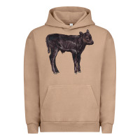 Pigment Burro Black Angus Calf Illustrations Urban Hoodie - LillyAllenDesigns