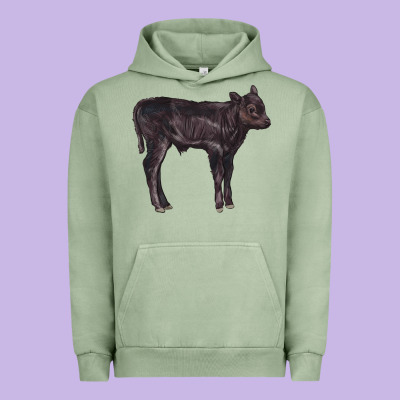Black Angus Calf Illustrations Urban Hoodie Designed By Lillyallendesigns