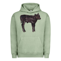 Pigment Oil Green Black Angus Calf Illustrations Urban Hoodie - LillyAllenDesigns