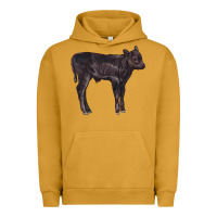 Pigment Peanut Butter Black Angus Calf Illustrations Urban Hoodie - LillyAllenDesigns