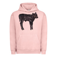 Pigment Salmon Black Angus Calf Illustrations Urban Hoodie - LillyAllenDesigns