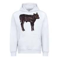 White Black Angus Calf Illustrations Urban Hoodie - LillyAllenDesigns