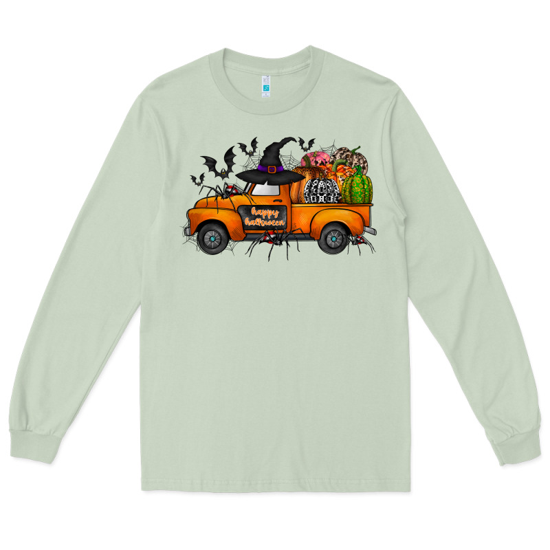 Happy Halloween Truck Long Sleeve Tee by CowhideDigitalArt | Teevron