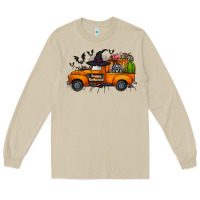 Mushroom happy halloween truck Long Sleeve Tee - CowhideDigitalArt