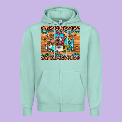 Western Gemstone Sunflower Nurse Zipper Hoodie Designed By Jahusdesignshop