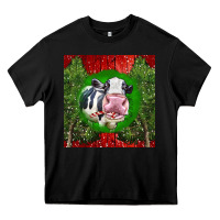 Black christmas holstein Heavy Core Tee - LillyAllenDesigns