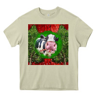 Mossy christmas holstein Heavy Core Tee - LillyAllenDesigns