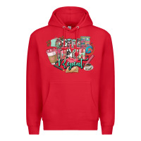 Red coffee teach repeat teacher Premium Hoodie - NancyCooperArtShop