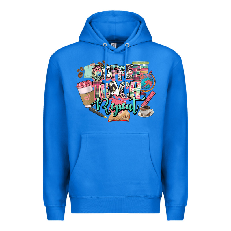 Coffee Teach Repeat Teacher Premium Hoodie by NancyCooperArtShop | Teevron