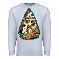 Heather Grey cowhide leopard arrowhead Premium Sweatshirt - Jasminsmagicworld