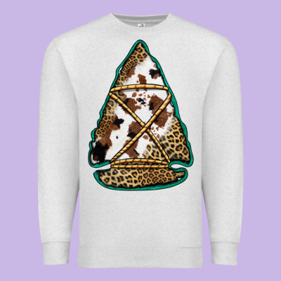 Cowhide Leopard Arrowhead Premium Sweatshirt Designed By Jasminsmagicworld