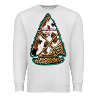 Oatmeal Heather cowhide leopard arrowhead Premium Sweatshirt - Jasminsmagicworld