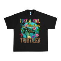 Black just a girl who loves turtles Urban Heavy Tee - texasbilliewilder