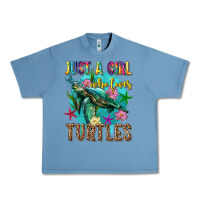 Pebble Blue just a girl who loves turtles Urban Heavy Tee - texasbilliewilder