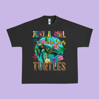 Just A Girl Who Loves Turtles Urban Heavy Tee Designed By Texasbilliewilder