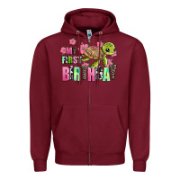 Burgundy mu first birthday Zipper Hoodie - AdoDesignShop