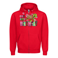 Red mu first birthday Zipper Hoodie - AdoDesignShop
