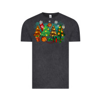 Vintage Black christmas trees with basketball Vintage Tee - Zillion Design Studio