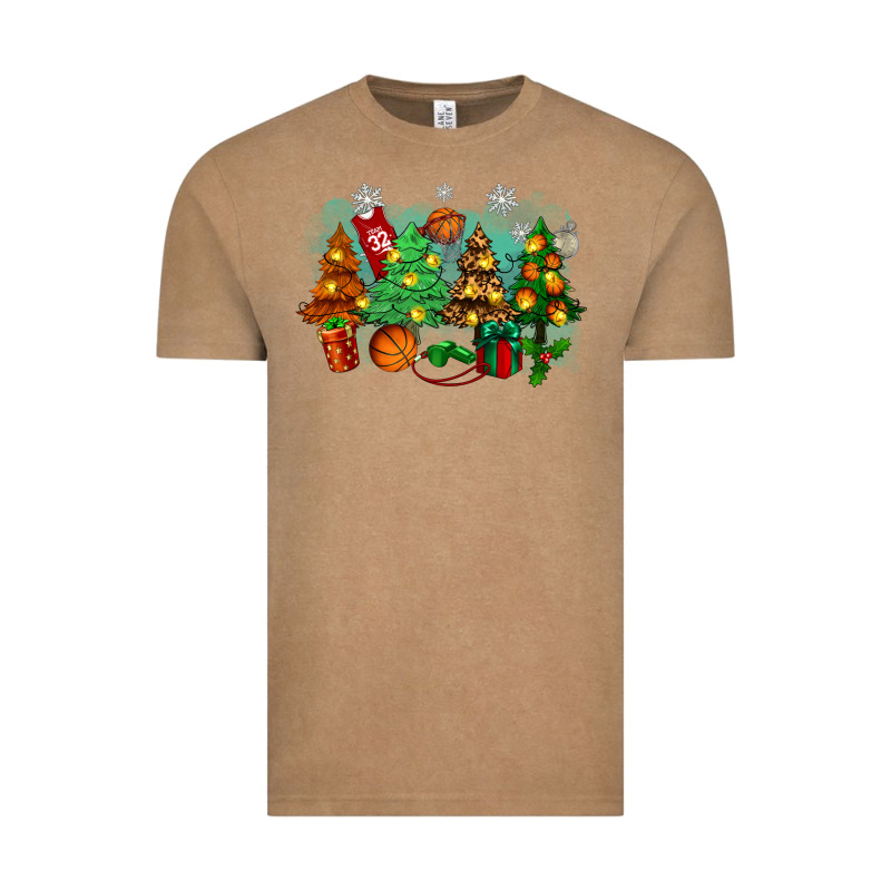 Christmas Trees With Basketball Vintage Tee by Zillion Design Studio | Teevron