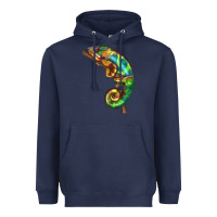 Navy Chameleon Lizard Illustrations Heavyweight Hoodie - LillyAllenDesigns