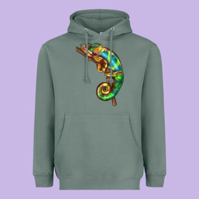 Chameleon Lizard Illustrations Heavyweight Hoodie Designed By Lillyallendesigns