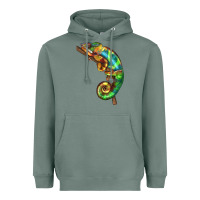 Sage Chameleon Lizard Illustrations Heavyweight Hoodie - LillyAllenDesigns