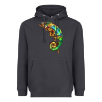 Smoke Chameleon Lizard Illustrations Heavyweight Hoodie - LillyAllenDesigns