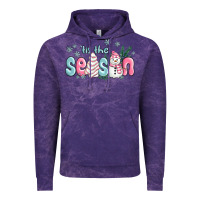 Cloud Purple tis the season snowman and christmas cake Vintage Hoodie - MaliasSmallBusiness