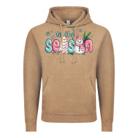 Vintage Coffee tis the season snowman and christmas cake Vintage Hoodie - MaliasSmallBusiness
