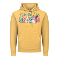 Vintage Mustard tis the season snowman and christmas cake Vintage Hoodie - MaliasSmallBusiness