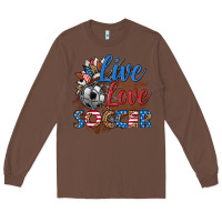 Chestnut live love soccer Long Sleeve Tee - HRA Design Shop