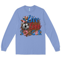 Colony Blue live love soccer Long Sleeve Tee - HRA Design Shop