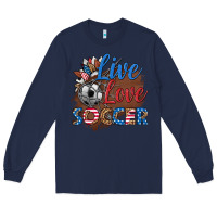 Navy live love soccer Long Sleeve Tee - HRA Design Shop
