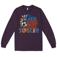 Plum live love soccer Long Sleeve Tee - HRA Design Shop