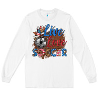 White live love soccer Long Sleeve Tee - HRA Design Shop