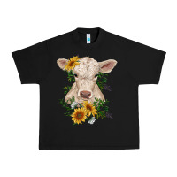 Charolais Calf With Sunflowers Urban Heavy Tee | Teevron