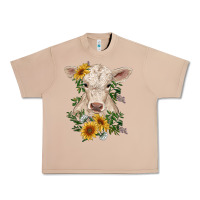 Burro charolais calf with sunflowers Urban Heavy Tee - RanaPortraitStore