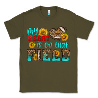 Army Green my heart is on that field american football Classic Tee - HRA Design Shop
