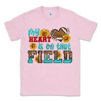 Bubblegum Pink my heart is on that field american football Classic Tee - HRA Design Shop