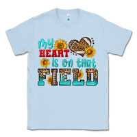 Dusty Blue my heart is on that field american football Classic Tee - HRA Design Shop