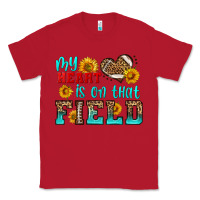 Red my heart is on that field american football Classic Tee - HRA Design Shop