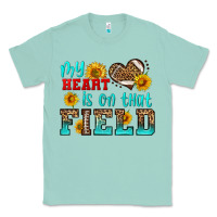 Seafoam my heart is on that field american football Classic Tee - HRA Design Shop