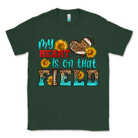 Sports Green my heart is on that field american football Classic Tee - HRA Design Shop