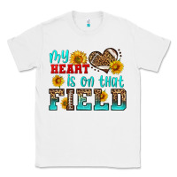 White my heart is on that field american football Classic Tee - HRA Design Shop