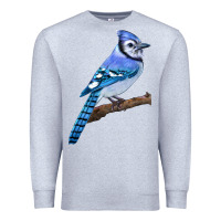 Heather Grey Blue Jay Bird Premium Sweatshirt - LillyAllenDesigns